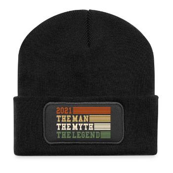 2021 The Man Myth Legend 2021 | Vintage!! - Recycelte Patch Beanie - Schwarz - Vorne