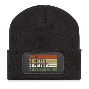 2021 The Man Myth Legend 2021 | Vintage!! - Recycelte Patch Beanie - Dunkelgrau - Vorne