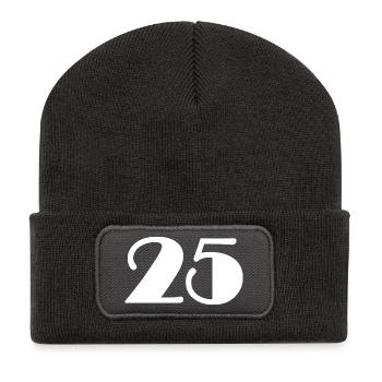 25. 25 ANS. 25e ANNIVERSAIRE. ANNIVERSAIRE 25 ANS. - Beanie recyclé à patch - charbon - Devant