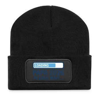 Papa 2026 Loading - Annonce Grossesse - Beanie recyclé à patch - noir - Devant