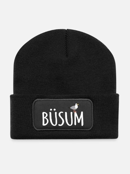 Büsum Möwe - Recycelte Patch Beanie - Schwarz
