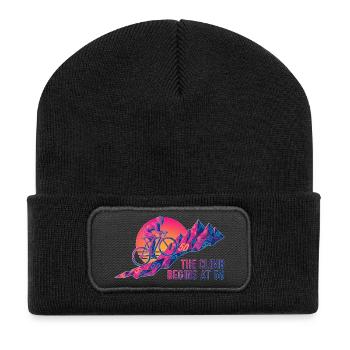 La montée commence à 50 Cyclist Art - Beanie recyclé à patch - noir - Devant