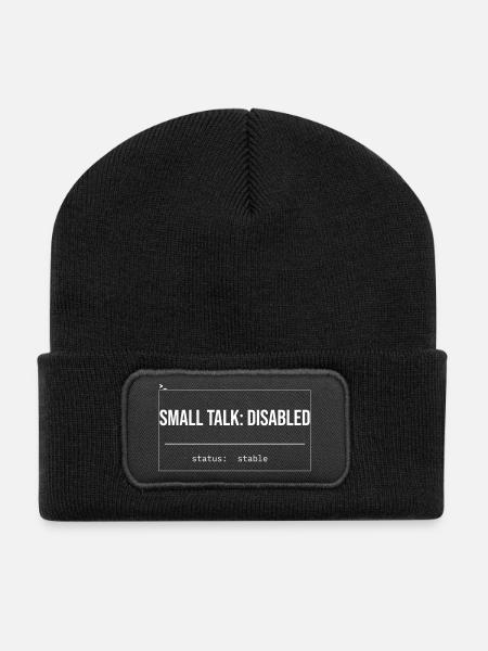 Small Talk: Disabled Status - Recycelte Patch Beanie - Schwarz