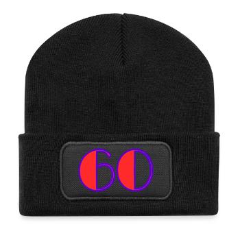 60. 60 JAHRE. 60-JÄHRIGES JUBILÄUM. 60. GEBURTSTAG. - Recycelte Patch Beanie - Schwarz - Vorne