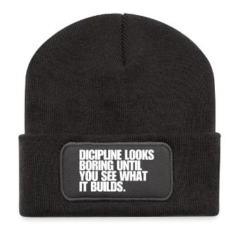 Dicipline looks boring until you see what it... - Recycled Patch Beanie - dark grey - Front
