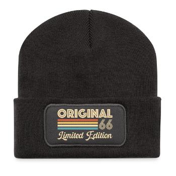 60. Geburtstag 60 Jahre 1966 Original 66 Geschenk - Recycelte Patch Beanie - Dunkelgrau - Vorne