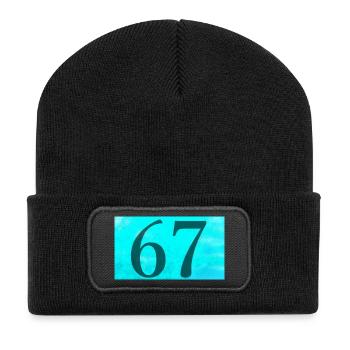 67_Blue - Beanie recyclé à patch - noir - Devant