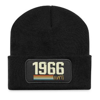 Né en avril 1966 - Beanie recyclé à patch - noir - Devant