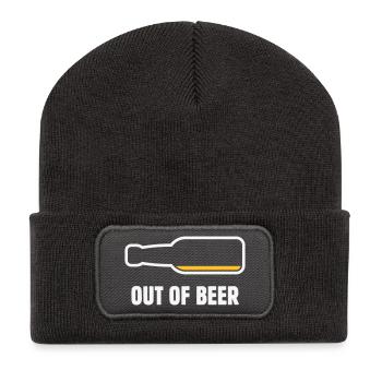 Out Of Beer (Bier / Bierchen / Biertrinker NEG 2C) - Recycelte Patch Beanie - Dunkelgrau - Vorne