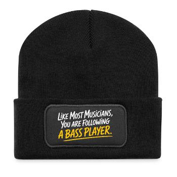 Bassiste Following A Bass Band, Bassspieler - Beanie recyclé à patch - noir - Devant