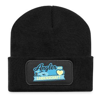 Angler Leidenschaft Fischsee - Recycelte Patch Beanie - Schwarz - Vorne