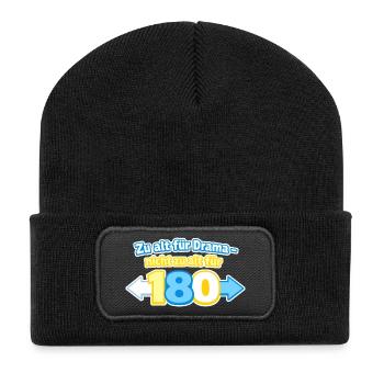 Zu alt für Drama 180 - Recycelte Patch Beanie - Schwarz - Vorne