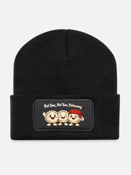 Pel One, Pel Two, Pelmany – Pelmeni Friends - Recycled Patch Beanie - black