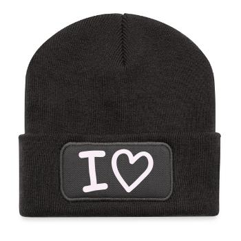 i_love - Beanie recyclé à patch - charbon - Devant