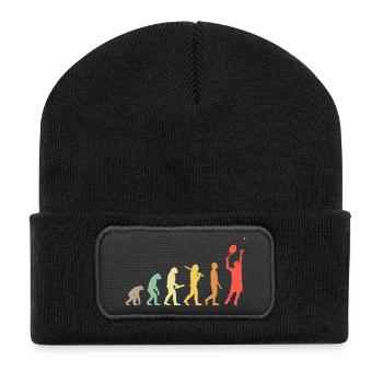 Tennis Evolution Retro Gift For Tennis Players - Recycled Patch Beanie - black - Front