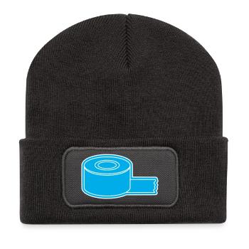 Klebeband Tape Rolle Outline - Recycelte Patch Beanie - Dunkelgrau - Vorne