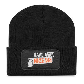 Have A Nice Day Funny Sarcastic Saying Cute - Recycled Patch Beanie - black - Front