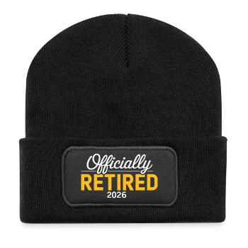 Retired 2026 Funny Retired Graphic Men Retirement - Recycled Patch Beanie - black - Front