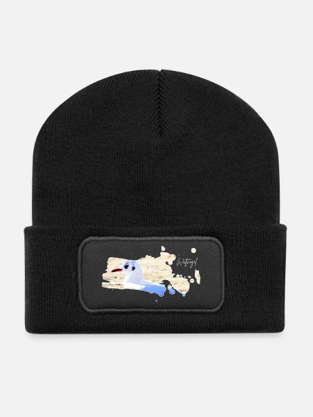 Wading Bird North Sea Seagull - Recycled Patch Beanie - black