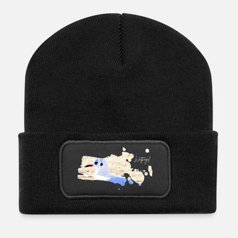 Oiseau échassier Mouette de la mer du Nord - Beanie recyclé à patch - noir