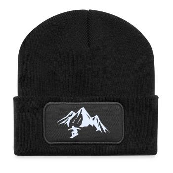 snowboard_berge - Recycelte Patch Beanie - Schwarz - Vorne