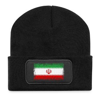 Iran als Land - Recycelte Patch Beanie - Schwarz - Vorne