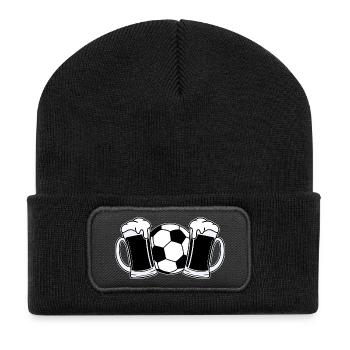 Football Beer - Recycled Patch Beanie - black - Front