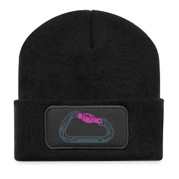 Karabiner Klettern Alpinismus - Recycelte Patch Beanie - Schwarz - Vorne