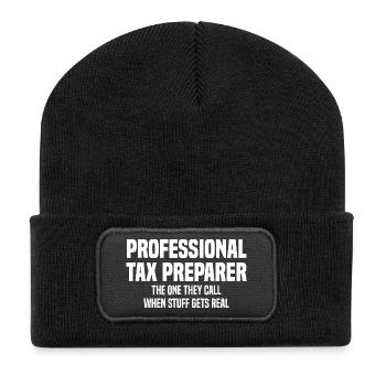 Hymne professionnel fiscal : Préparation à la vraie affaire - Beanie recyclé à patch - noir - Devant