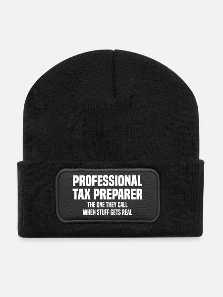 Tax Pro Hymne: Real-Deal-Vorbereitung - Recycelte Patch Beanie - Schwarz