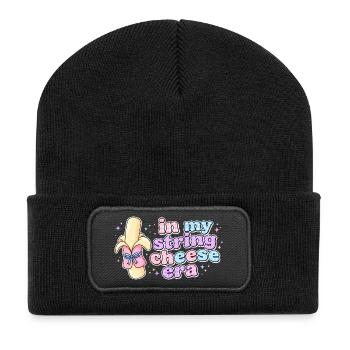 In My String Cheese Era Kaesestick Design - Recycled Patch Beanie - black - Front