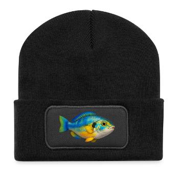 Amateur d’aquariums de poissons colorés - Beanie recyclé à patch - noir - Devant