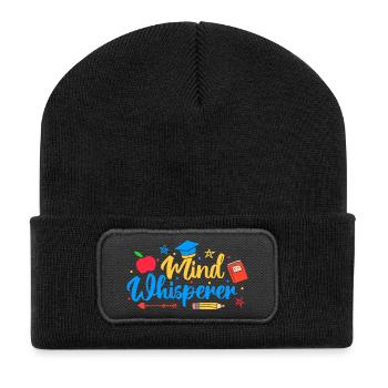 Enseignante de maternelle Chuchoteur d’esprit Institutrice de maternelle - Beanie recyclé à patch - noir - Devant
