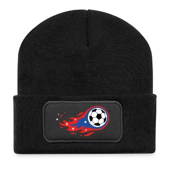 Football Soccer USA Fireball Comet Fan Shirt - Recycled Patch Beanie - black - Front
