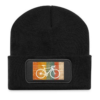 Striped Bicycle Grunge  - Recycled Patch Beanie - black - Front