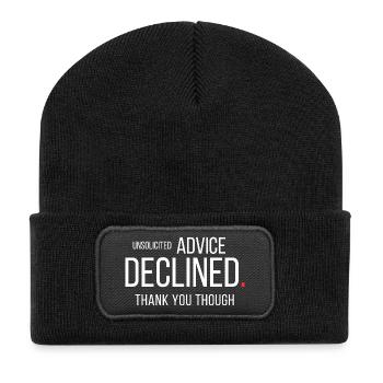 Unsolicited Advice Declined Funny Introvert - Recycled Patch Beanie - black - Front