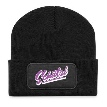 Chéri - Beanie recyclé à patch - noir - Devant
