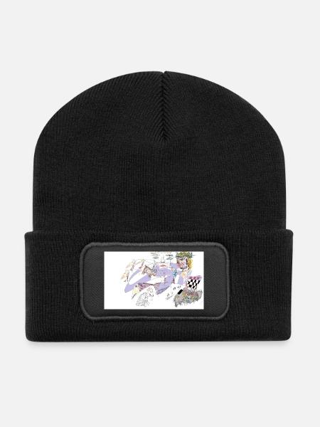 Rêvasser aux oiseaux - Beanie recyclé à patch - noir