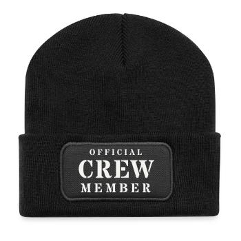 Official Crew Member Stencil Staff Event Security - Recycled Patch Beanie - black - Front