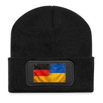 National Pride Germany Ukraine Origin - Recycled Patch Beanie - black - Front