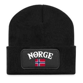 Norway Vacation Norge Fjords Travel Scandinavian - Recycelte Patch Beanie - Schwarz - Vorne