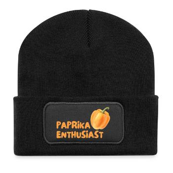 Paprika Enthusiast - Recycelte Patch Beanie - Schwarz - Vorne