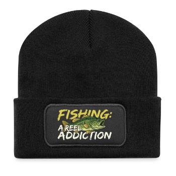 Fishing is a real addiction - Recycled Patch Beanie - black - Front