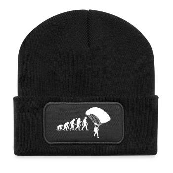 Fallschirmspringer Evolution Fallschirm - Recycelte Patch Beanie - Schwarz - Vorne