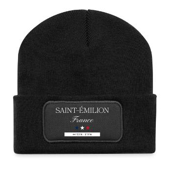 Saint-Émilion Frankreich Souvenir – Reise - Recycelte Patch Beanie - Schwarz - Vorne