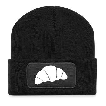 Weißes Croissant T-shirt Geschenkidee für Bäcker  - Recycelte Patch Beanie - Schwarz - Vorne
