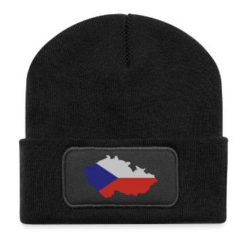 Czech Republic Shape - Recycelte Patch Beanie - Schwarz - Vorne