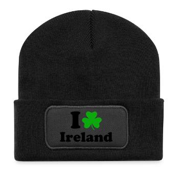 Ireland - Irland - Recycelte Patch Beanie - Schwarz - Vorne
