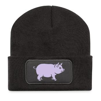 pig - Recycled Patch Beanie - dark grey - Front