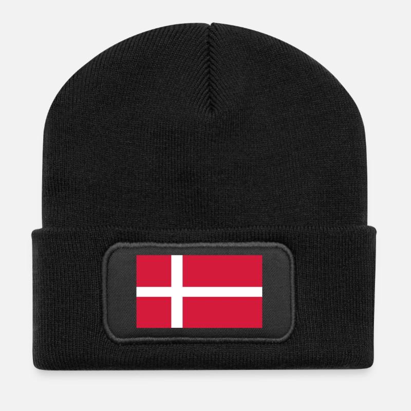 denmark flag - Recycelte Patch Beanie - Schwarz